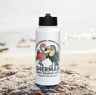 2025 Sherman Family Reunion water bottle