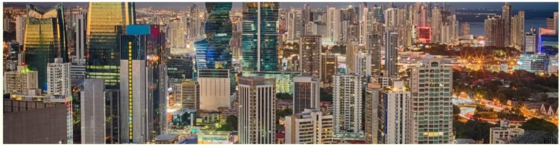 Panama City skyline at night